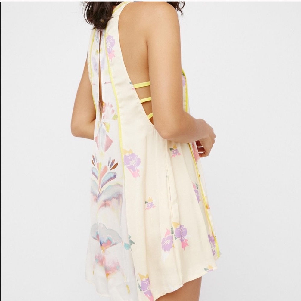 Free people yellow slip dress